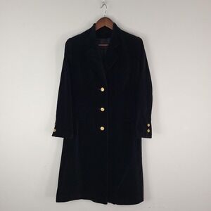 Vintage Voyager West Coat Womens Black Corduroy Steam Punk 70s All Weather Union